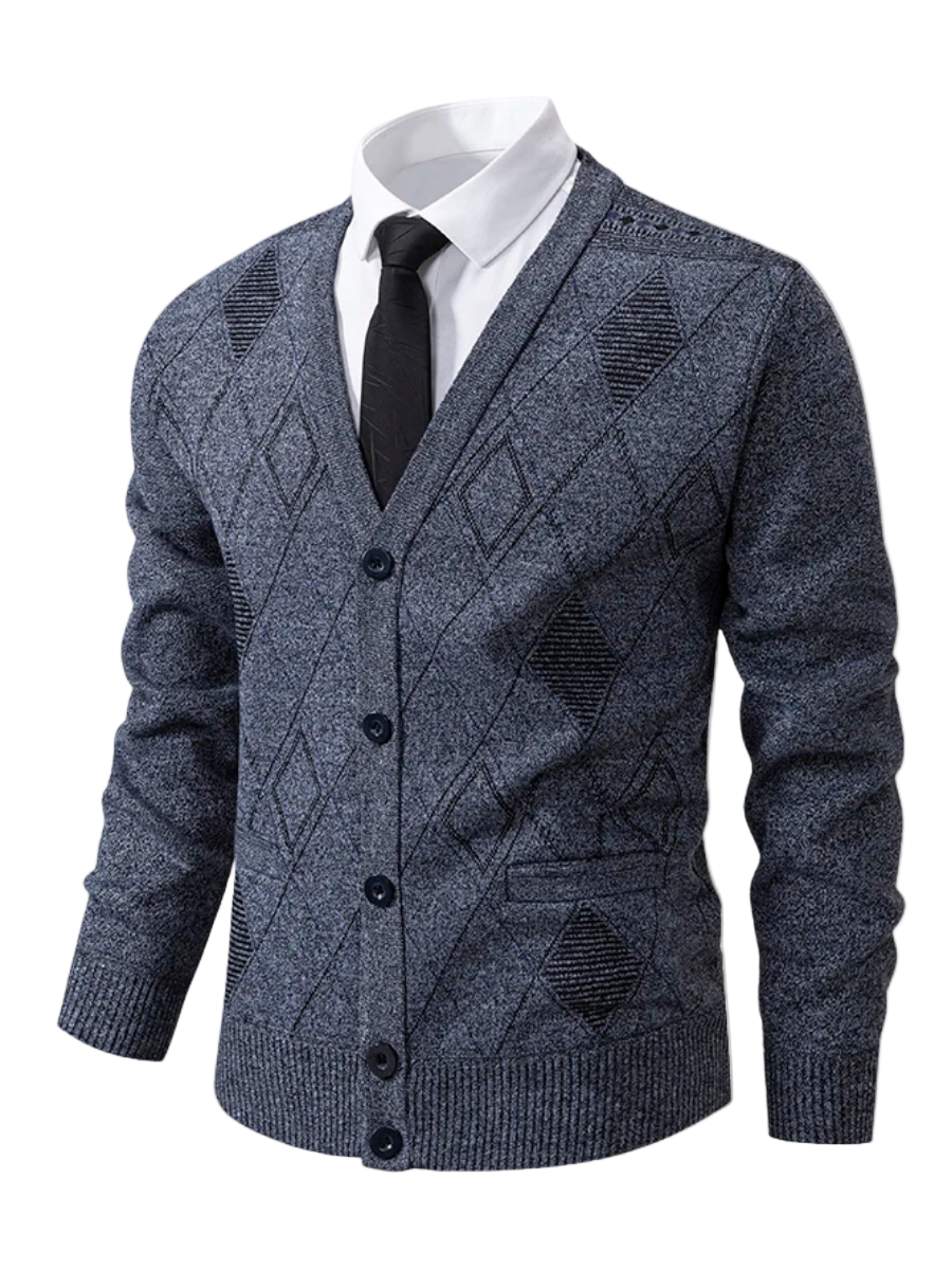 PRESTON | Cárdigan de punto con patrón de rombos